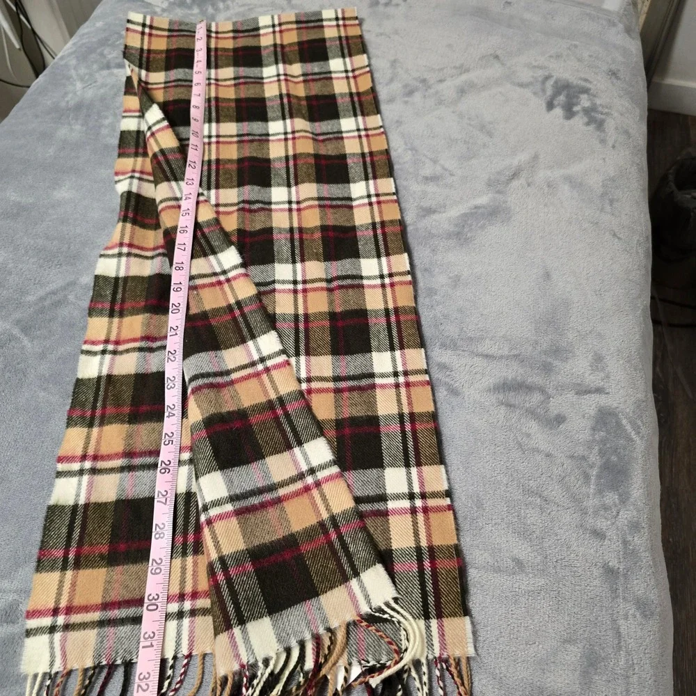 NWT Kohls Womens Plaid Scarf‎ Fringe Super Soft Brown Black Beige Winter Fashion